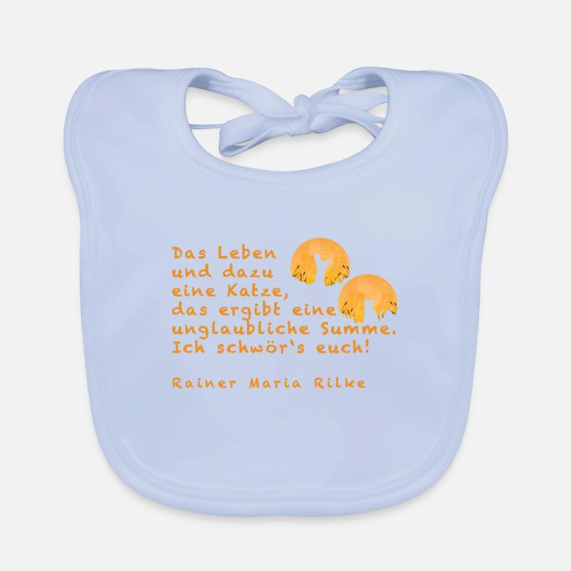 Rilke Katze T-Shirt, Geschenkidee, Katzenfreunde Baby Bio-Lätzchen