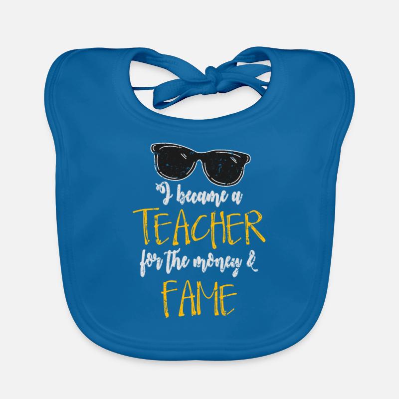 Anglais enseignant idée de cadeau - Bavoir bio Bébé - bleu paon