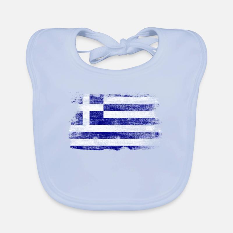 Drapeau grec Grèce cadeau Athènes Bavoir bio Bébé