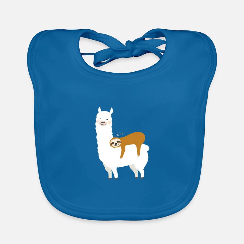 Alpaca with sloth Organic Baby Bibs