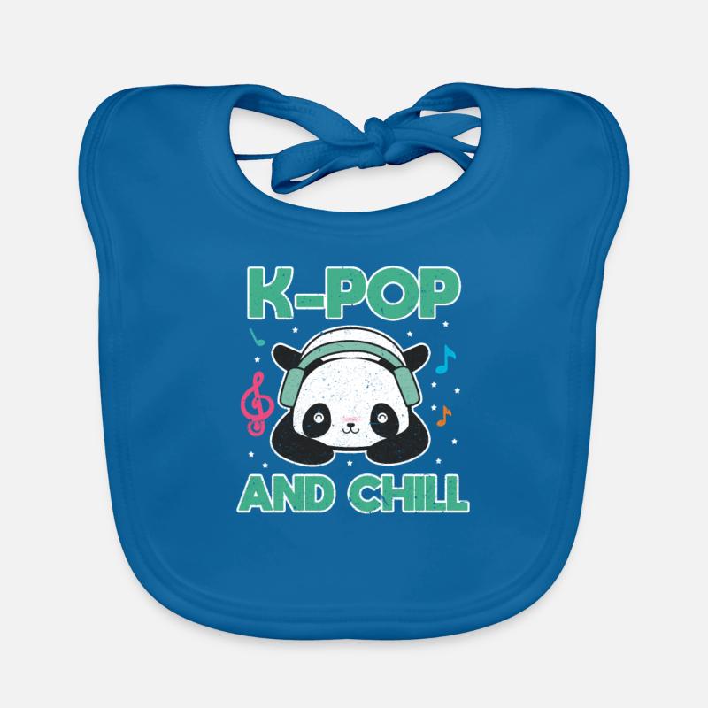 K-Pop - Bavoir bio Bébé - bleu paon