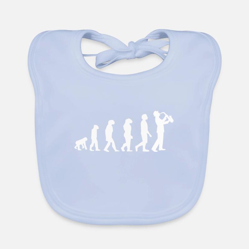 Evolution Saxophone saxophone jazz music gift Organic Baby Bibs