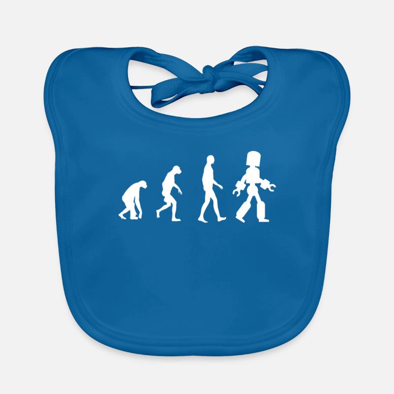 Evolution du robot - Bavoir bio Bébé - bleu paon