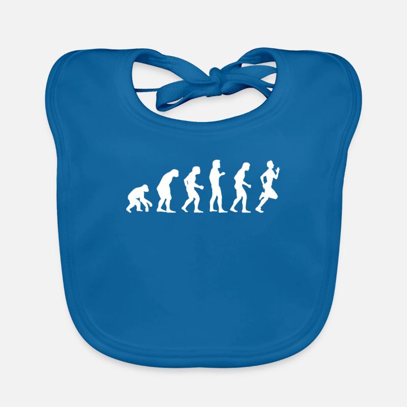 Jogging evolution - Organic Baby Bibs - peacock-blue