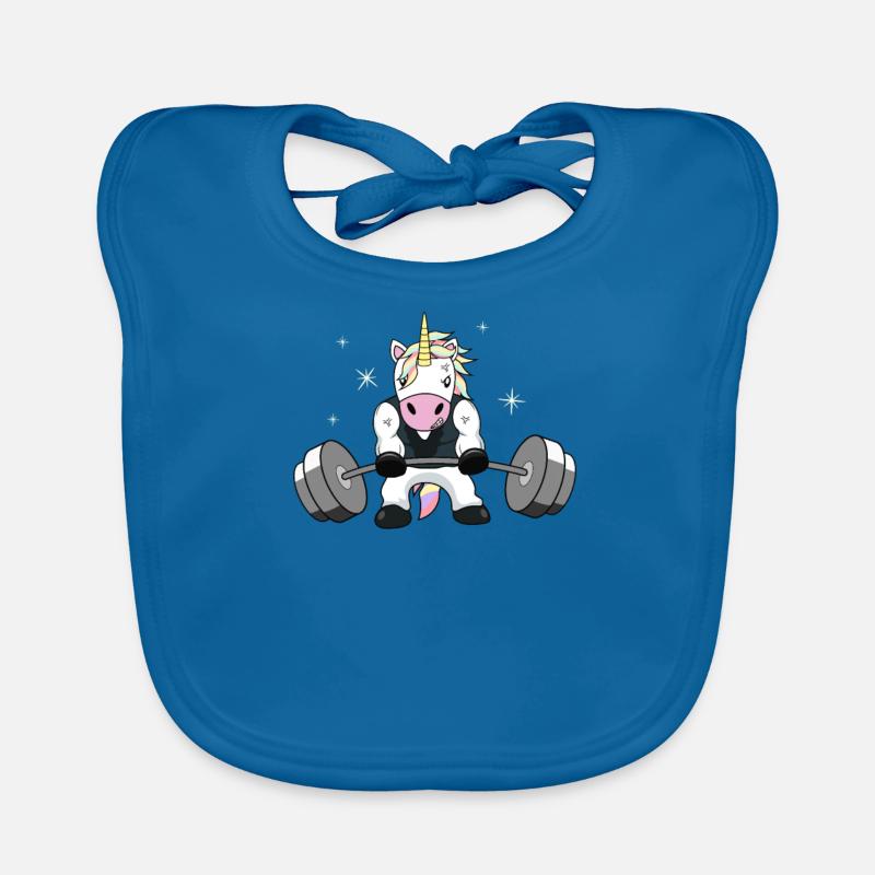 Gewichtheben Einhorn Baby Bio-Lätzchen