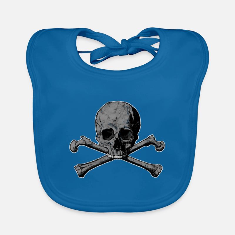 Skull bone head icon gift idea Organic Baby Bibs