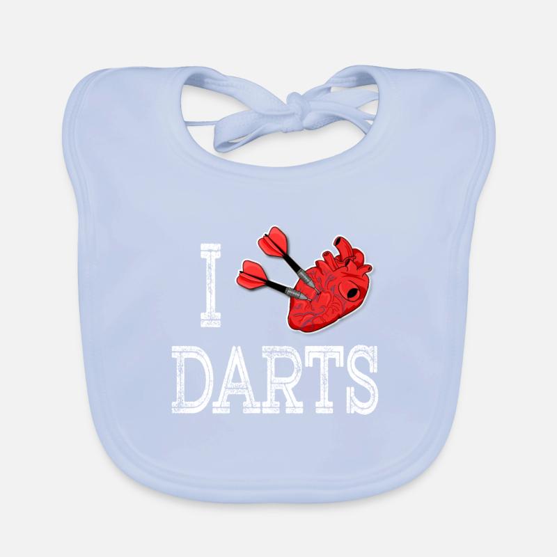 J'adore jouer aux fléchettes dans le coeur Bavoir bio Bébé