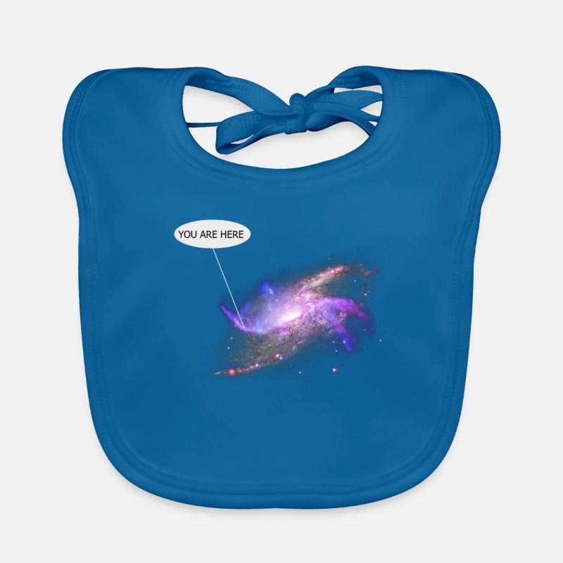 Nébuleuse Galaxie extra-atmosphérique Milkyway Rocketship - Bavoir bio Bébé - bleu paon