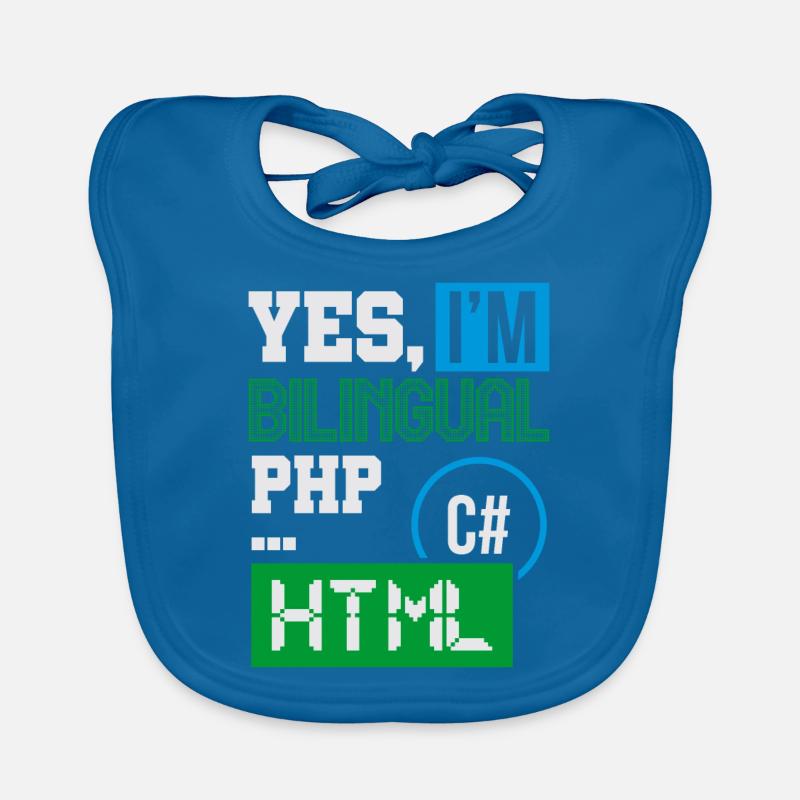 Programmeur informatique Humour Oui, je suis bilingue HTML Bavoir bio Bébé