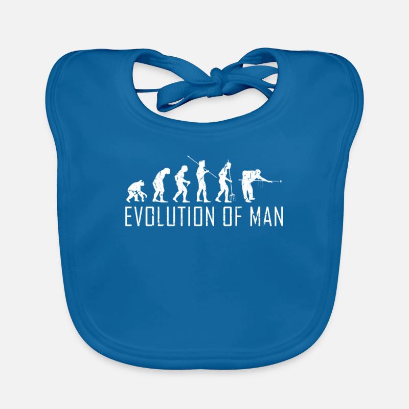 Billard Evolution - Bavoir bio Bébé - bleu paon