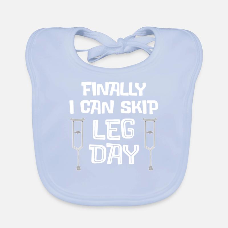 Endlich kann ich Leg Day - Broken Legged Gift überspringen Baby Bio-Lätzchen