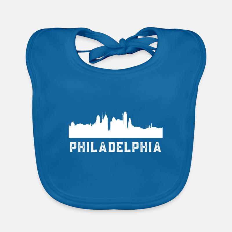 Skyline de Philadelphie - Bavoir bio Bébé - bleu paon