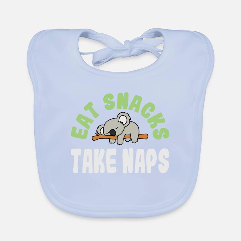 Eat Snacks Take Naps Süßes Koalabär Grafik Design Baby Bio-Lätzchen