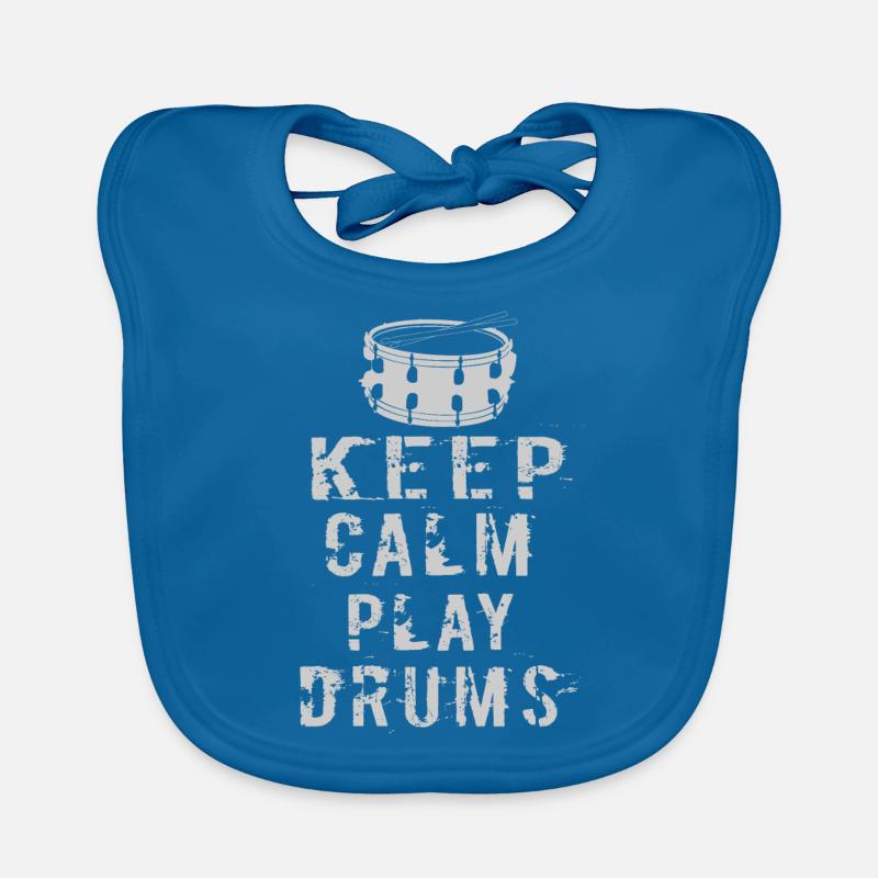 keep calm and play drums Bavoir bio Bébé