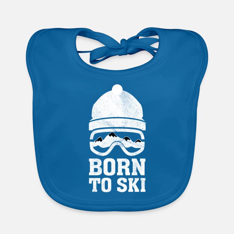 Born to Ski - Baby Bio-Lätzchen - Pfauenblau