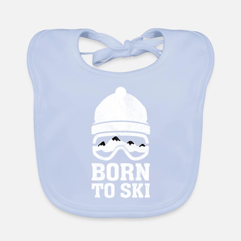 Né pour skier Bavoir bio Bébé