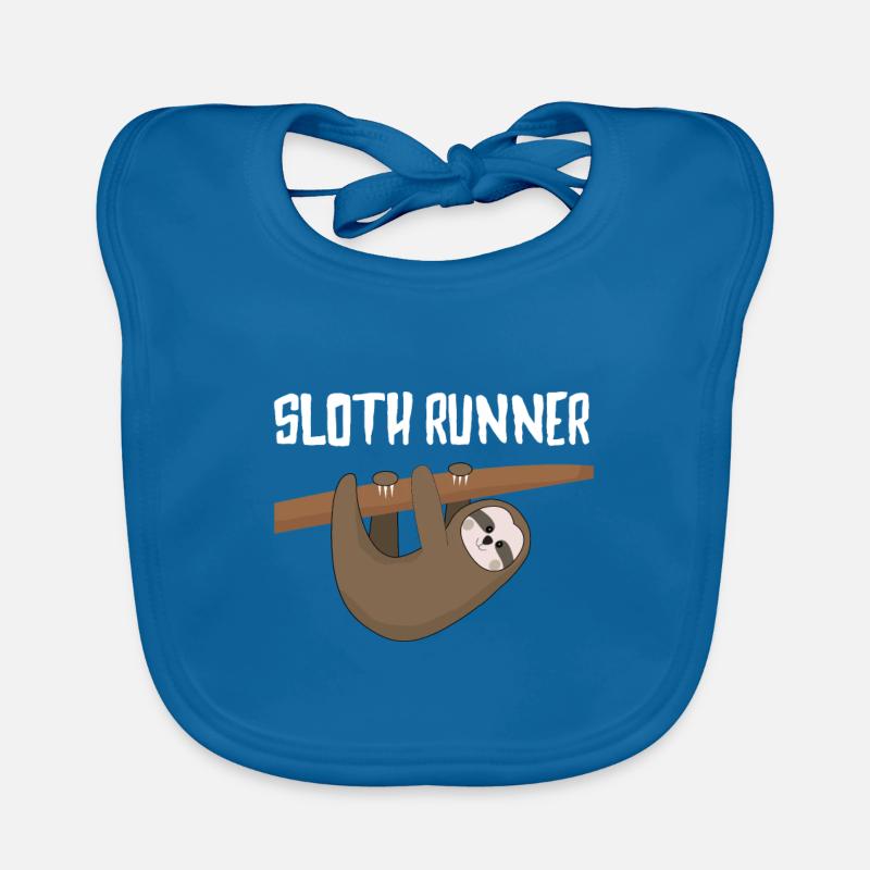 Marathon sloth slow Funny gift Organic Baby Bibs