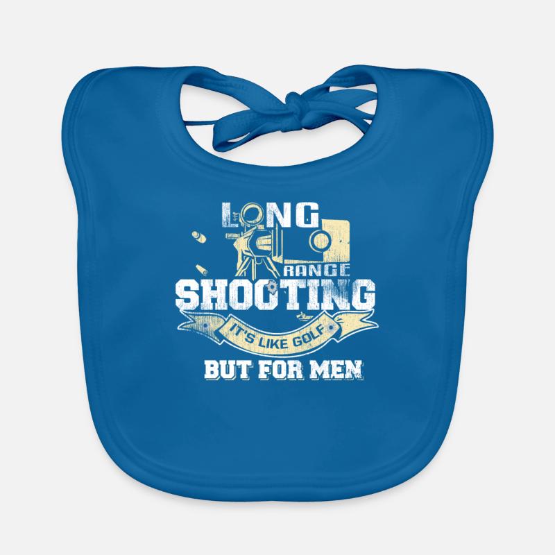 Long Range Shooting - Organic Baby Bibs - peacock-blue