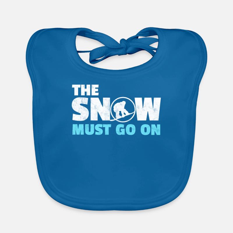 Snow continues Snowboard Snowboarder Gift Organic Baby Bibs