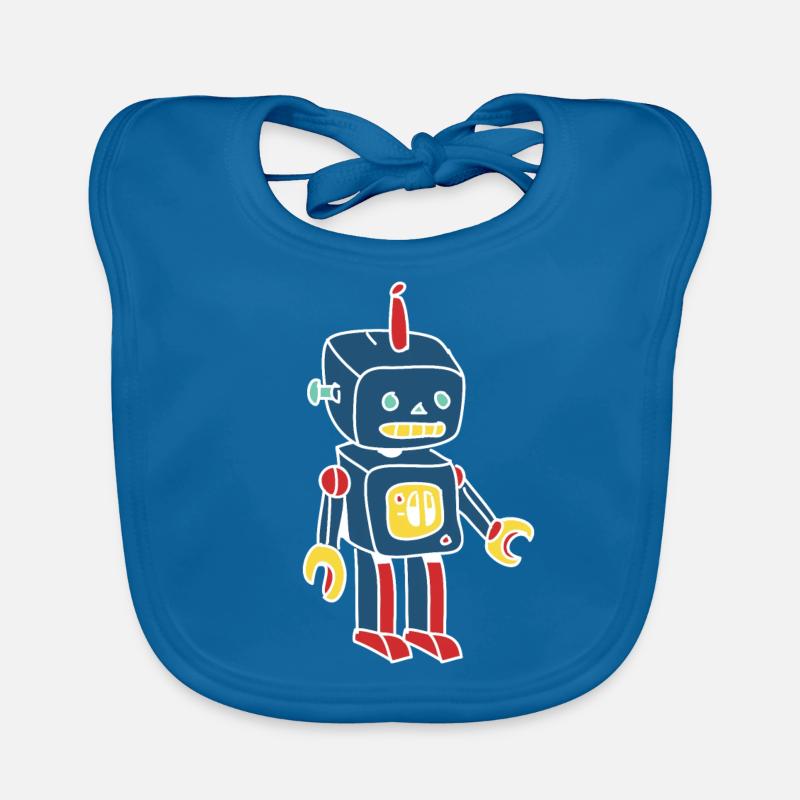 Bunter Roboter Baby Bio-Lätzchen