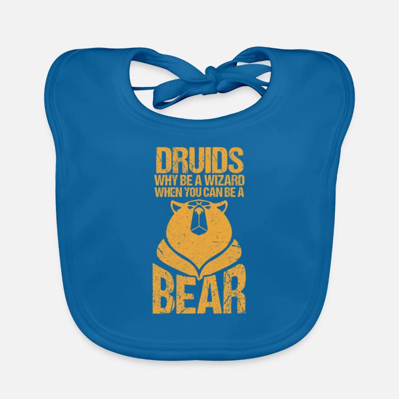 D20 Druids RPG Bear Gaming Gift Organic Baby Bibs