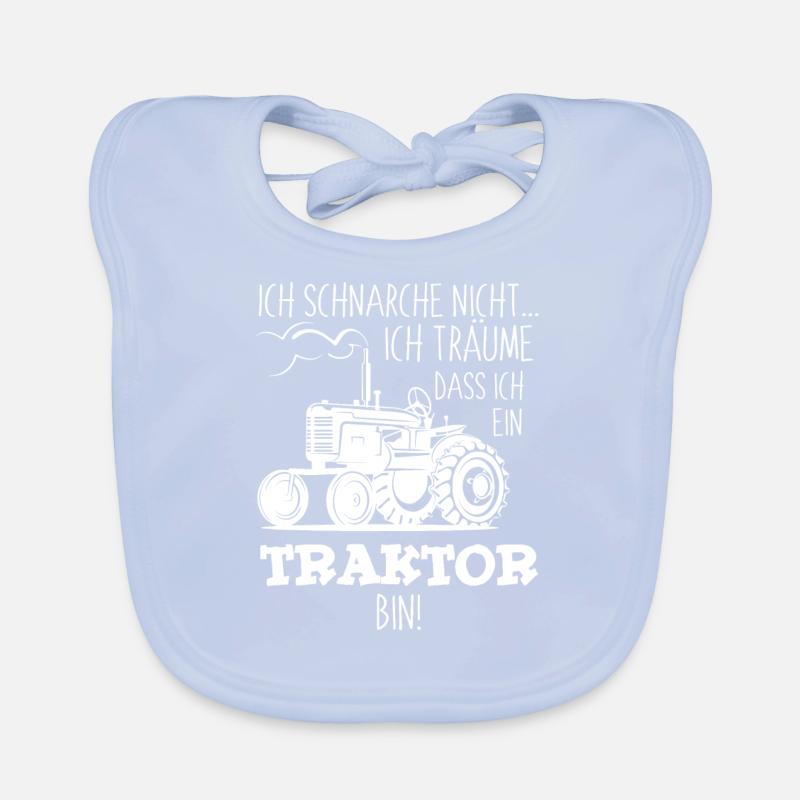 Ich schnarche nicht ich träume ich bin Traktor Baby Bio-Lätzchen