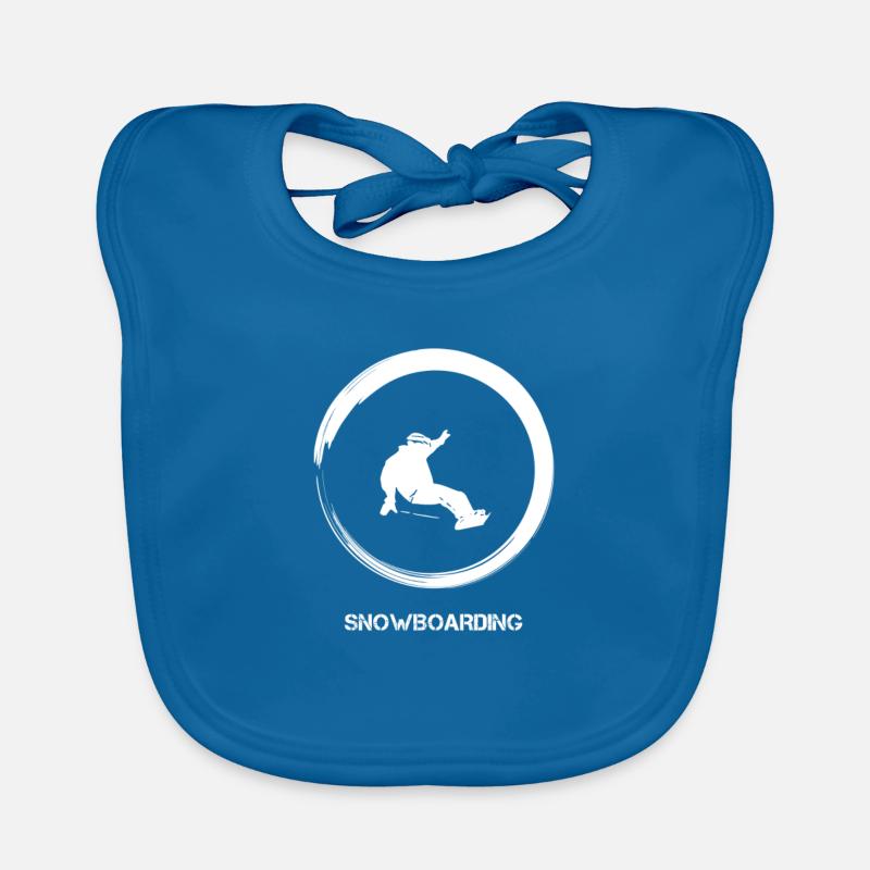 Snowboard Snowboarding Snowboarder Board Boarding Organic Baby Bibs