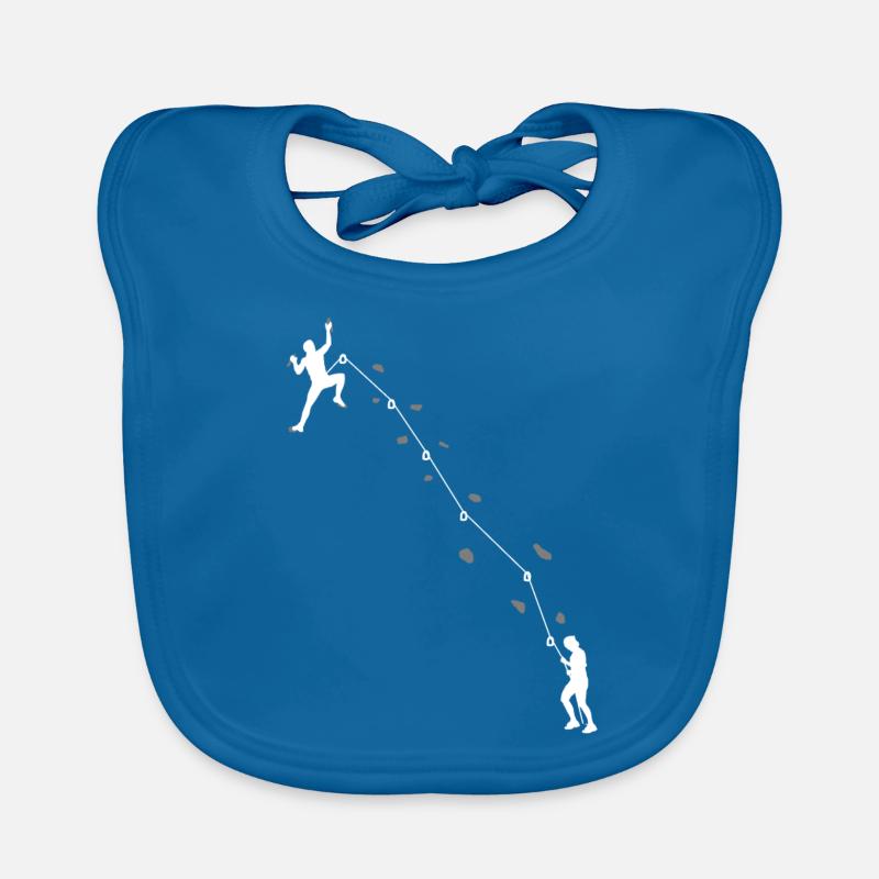 Climber climbs a rock face | Climb Organic Baby Bibs