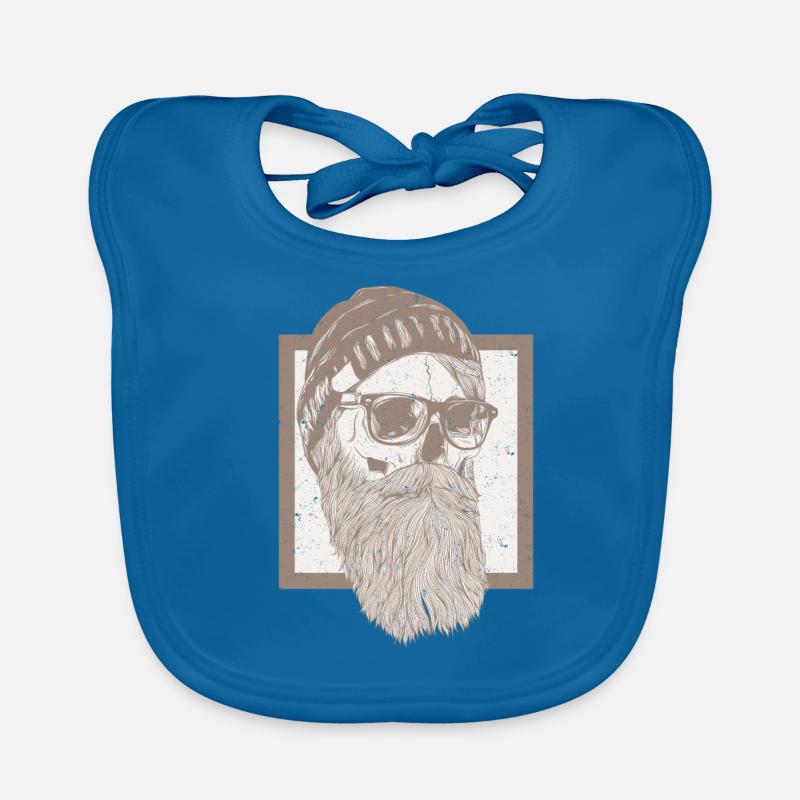 Bart - Beard, Totenkopf Baby Bio-Lätzchen