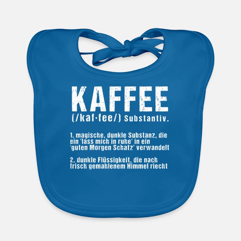 lustige Kaffee Definition - Baby Bio-Lätzchen - Pfauenblau