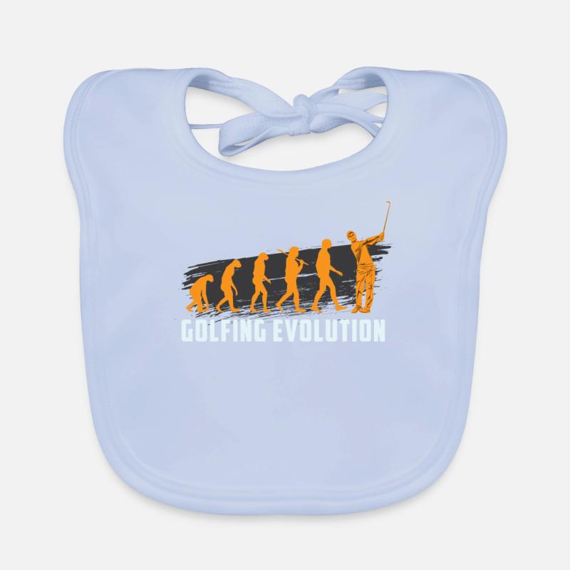 GOLFING EVOLUTION Golfer Golf Motiv Baby Bio-Lätzchen