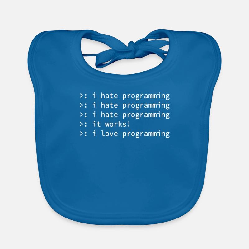 Programmer coden hate nerd geek funny gift Organic Baby Bibs