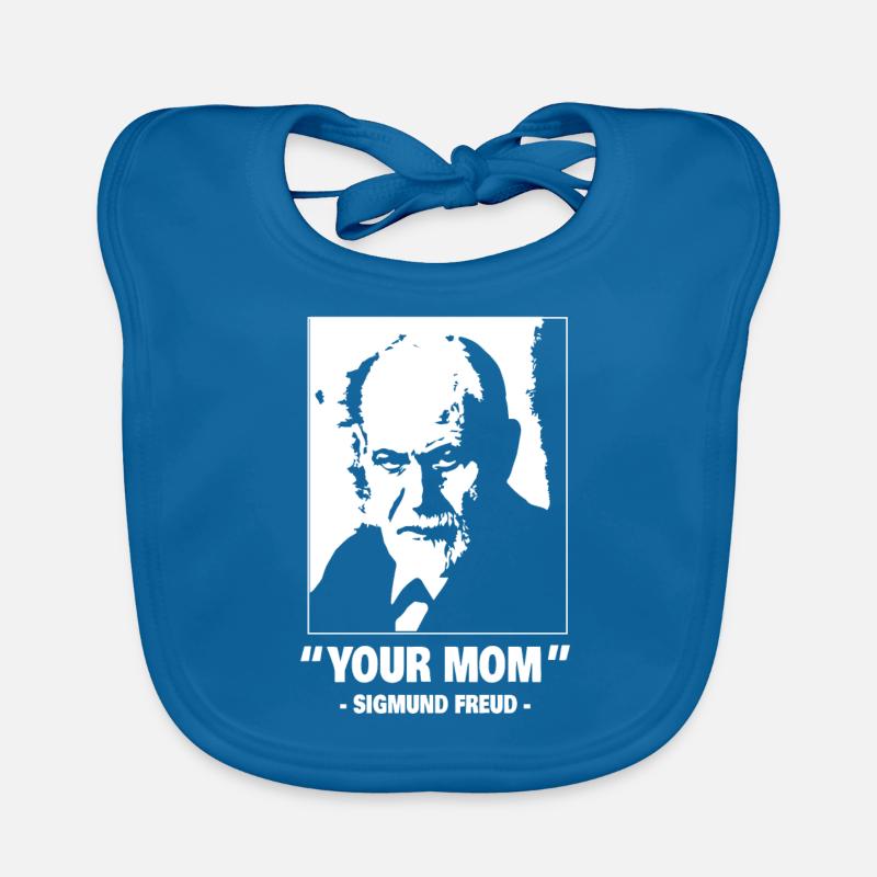 Sigmund Freud Votre cadeau de blague citation de votre mère - Bavoir bio Bébé - bleu paon
