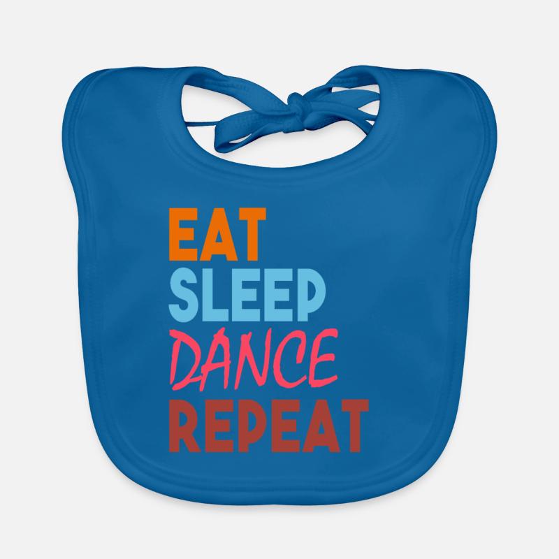 Manger sommeil répéter répéter - Bavoir bio Bébé - bleu paon