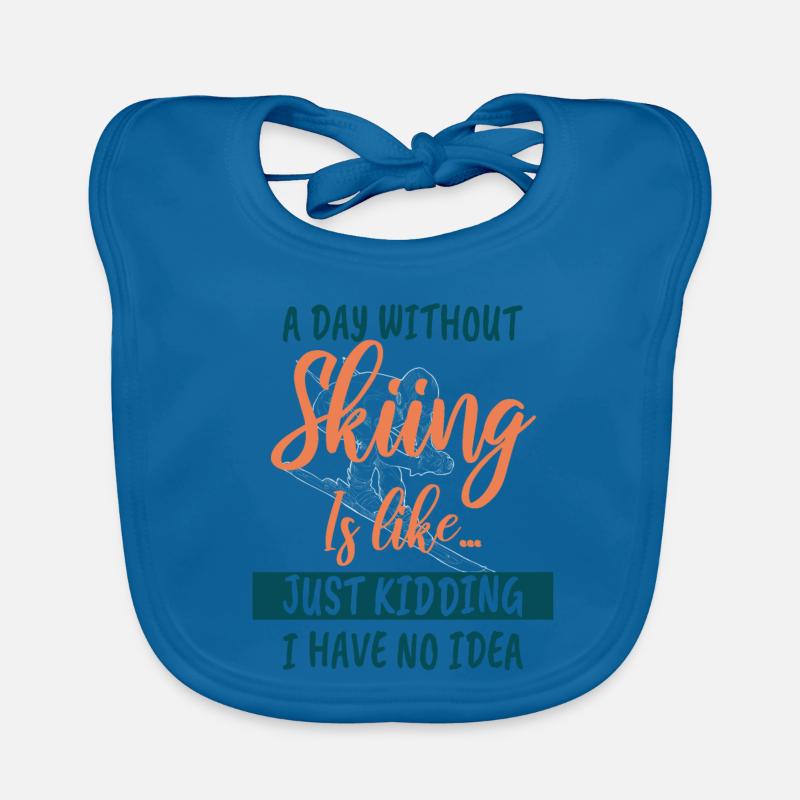 Ski Ski Ski Ski Ski Ski - Bavoir bio Bébé - bleu paon