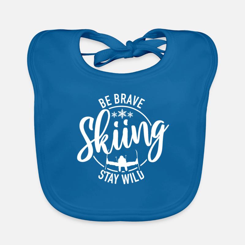Skiing Skiing Skiing Skiing Skiing Organic Baby Bibs
