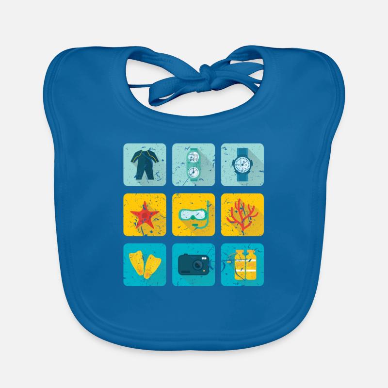 Tauchen - Baby Bio-Lätzchen - Pfauenblau