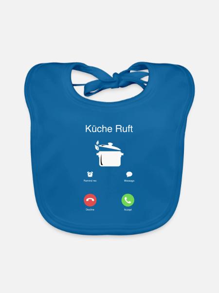 Die Küche Ruft - Baby Bio-Lätzchen - Pfauenblau
