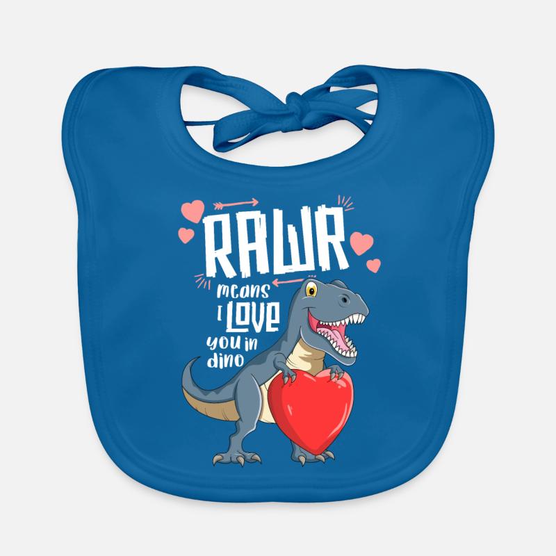 Rawr T Rex TShirt Dinosaure Enfants Saint Valentin Bavoir bio Bébé