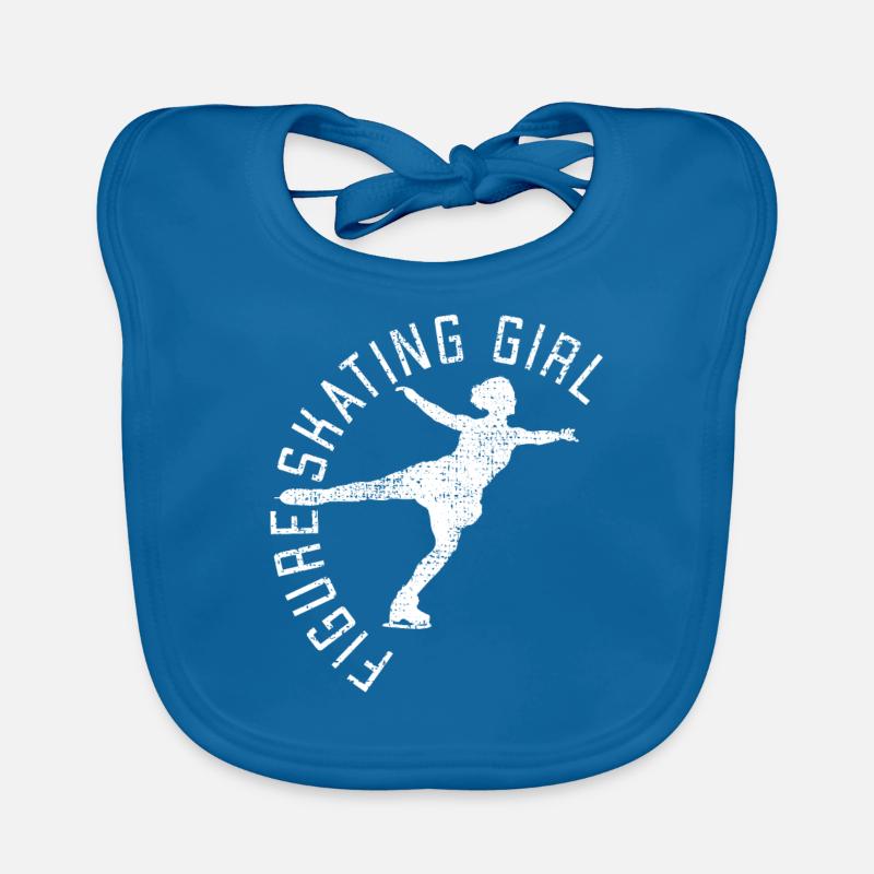 Eiskunstlaeuferin Eiskunstlauf Eiskunstlaufen - Baby Bio-Lätzchen - Pfauenblau
