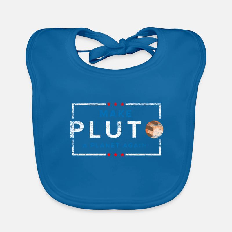 Planet Pluto - Baby Bio-Lätzchen - Pfauenblau