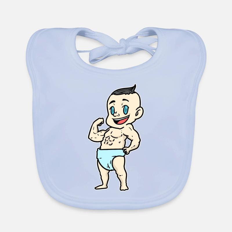 Bébé avec six muscles pack Bavoir bio Bébé