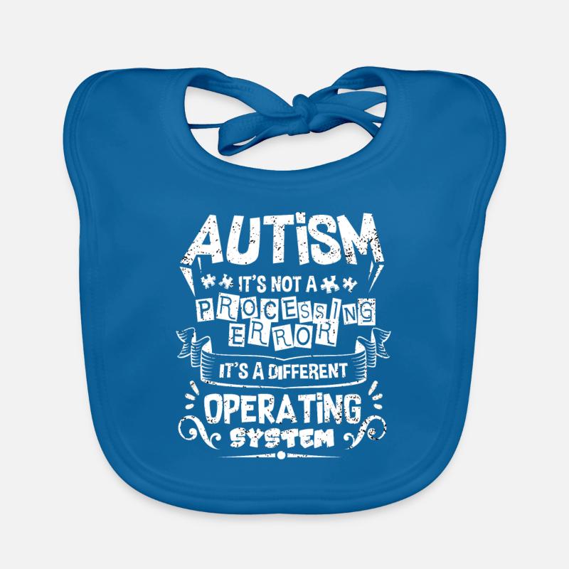 Autisme - Bavoir bio Bébé - bleu paon