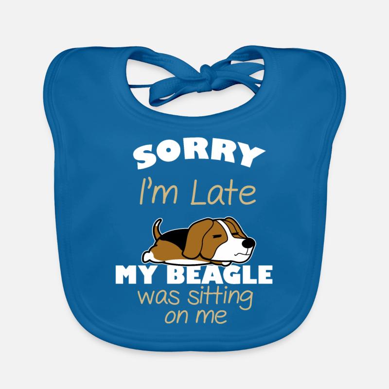 beagle - Bavoir bio Bébé - bleu paon