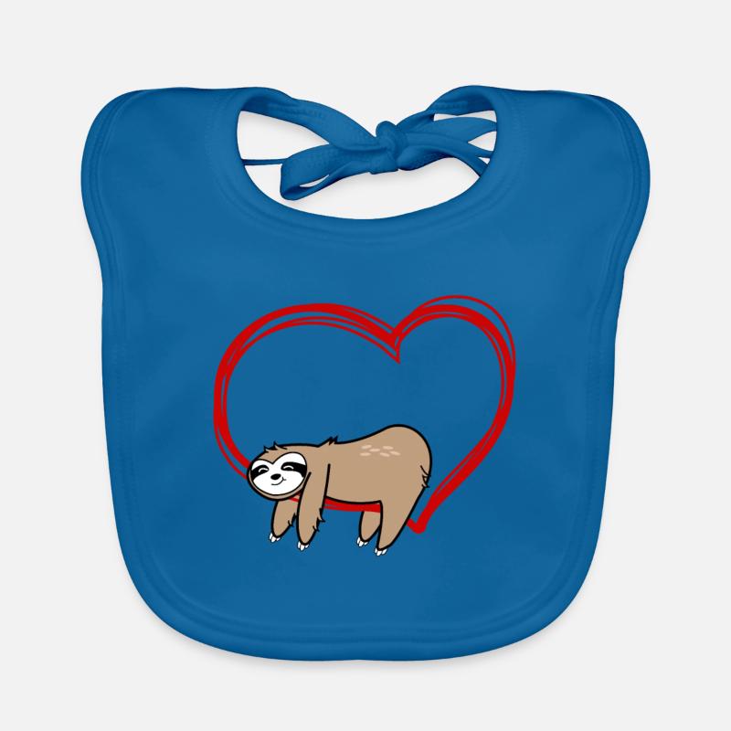 Faultier Herz Geschenk Baby Bio-Lätzchen