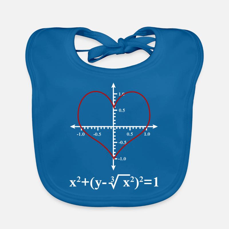 Math Design - Organic Baby Bibs - peacock-blue
