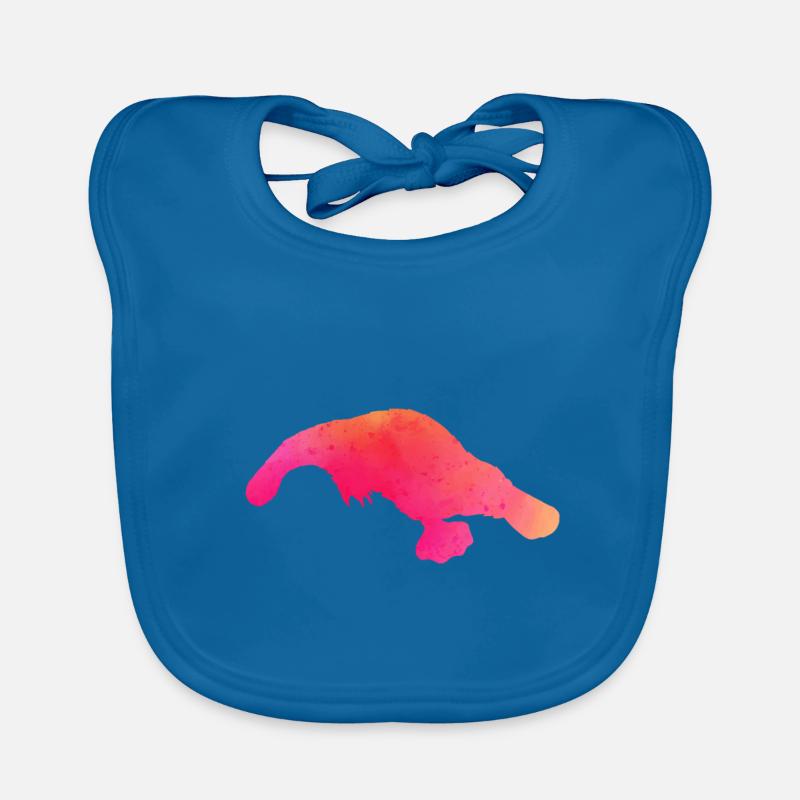 ornithorynque - Bavoir bio Bébé - bleu paon