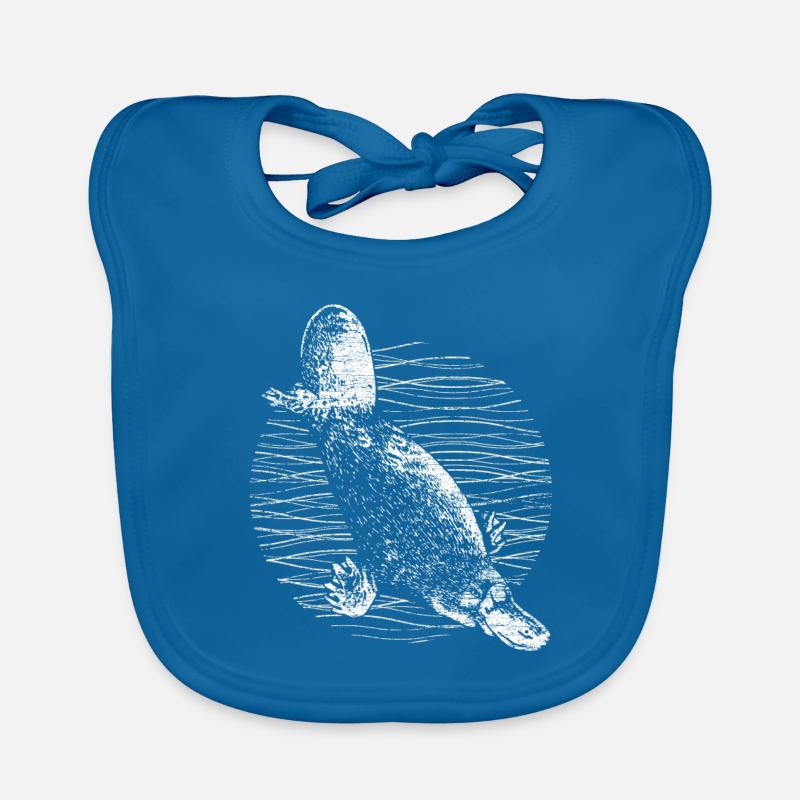Schnabeltier Biber - Baby Bio-Lätzchen - Pfauenblau