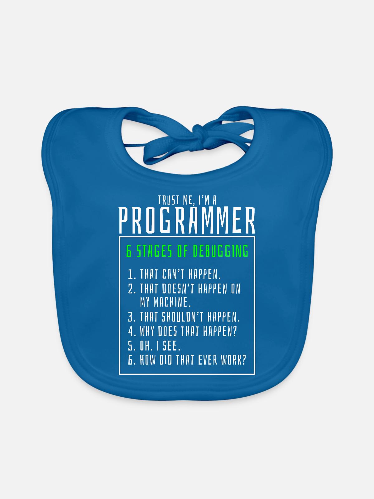 Debugging von Stufen Computerprogrammierer - Baby Bio-Lätzchen - Pfauenblau - Vorne