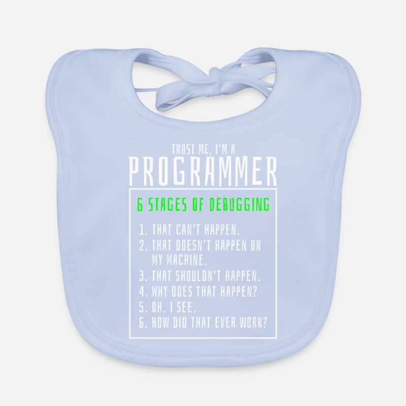 Debugging stages computer programmer Organic Baby Bibs
